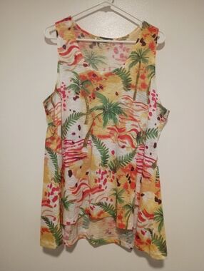 Palm Harbour Women's Size XL  Lightweight Colorful Tank Top